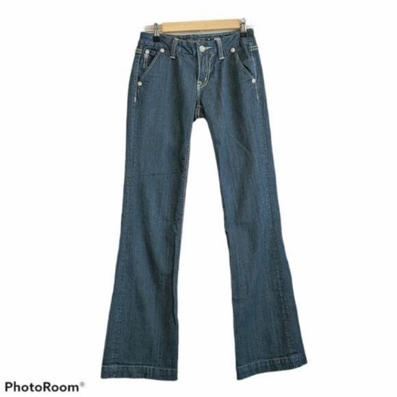 Miss Me Denim - Miss Me Jeans Wide Leg Saddle Stitch Dark Wash
